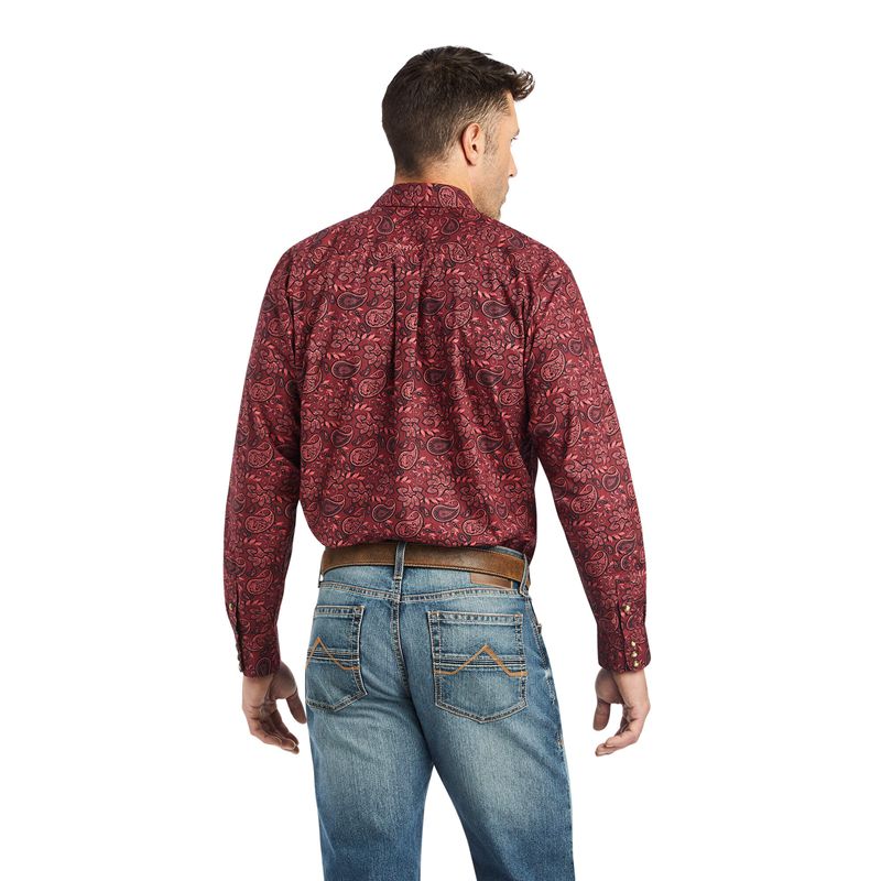 Ariat Kinglsey Classic Fit Shirt Czerwone Polska | KHBFAX-981