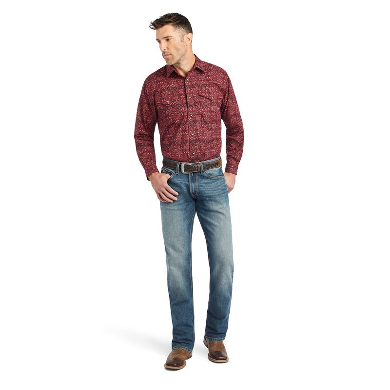 Ariat Kinglsey Classic Fit Shirt Czerwone Polska | KHBFAX-981