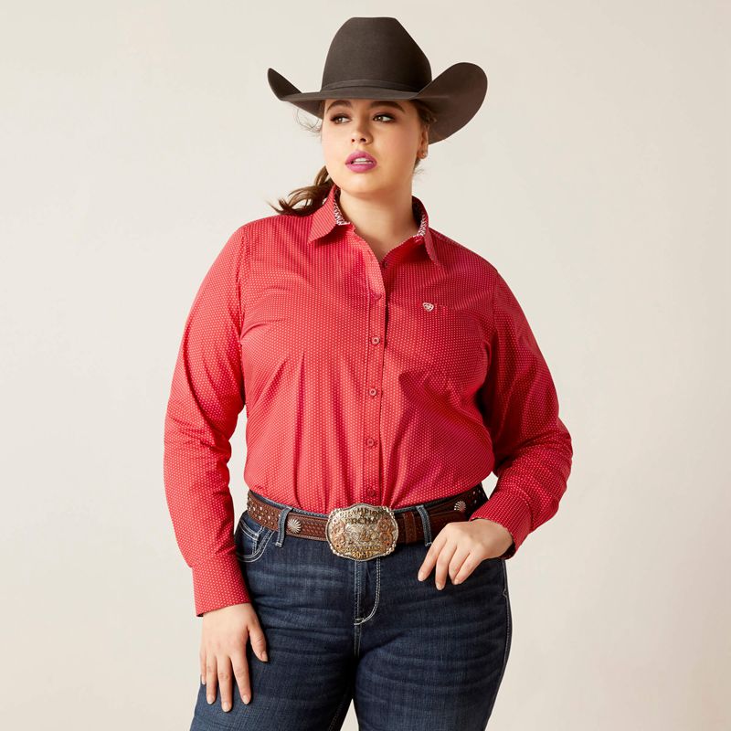 Ariat Kirby Stretch Shirt Cardinal Dot Polska | EIVHMP-106