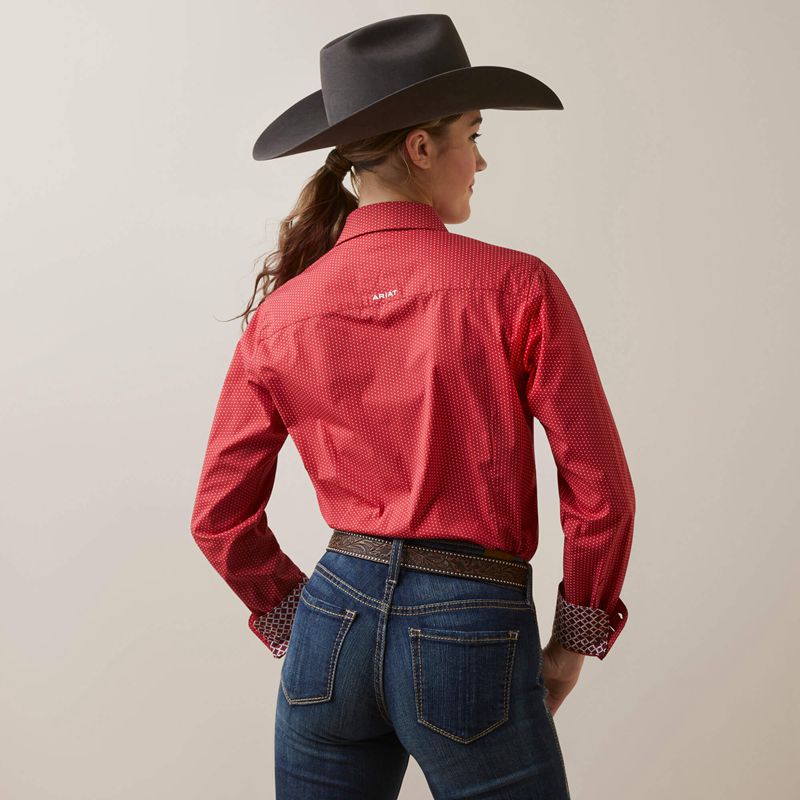 Ariat Kirby Stretch Shirt Cardinal Dot Polska | EIVHMP-106