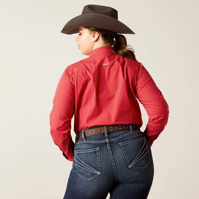 Ariat Kirby Stretch Shirt Cardinal Dot Polska | EIVHMP-106