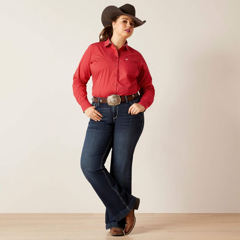 Ariat Kirby Stretch Shirt Cardinal Dot Polska | EIVHMP-106