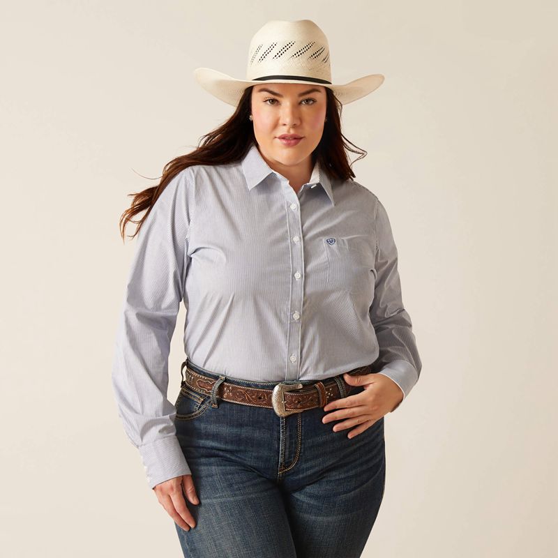 Ariat Kirby Stretch Shirt Niebieskie Polska | ZLWTDK-653