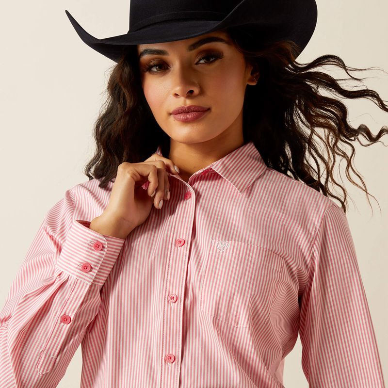 Ariat Kirby Stretch Shirt Różowe Paski Polska | GSKCTB-129