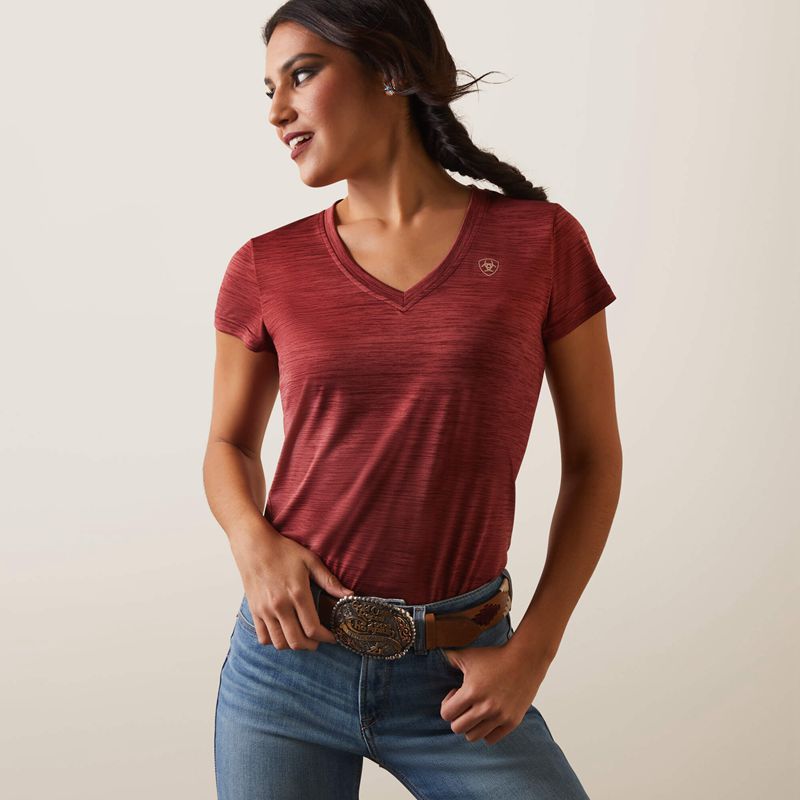 Ariat Laguna Patriot T-Shirt Pomegranate Polska | FSDLNP-386