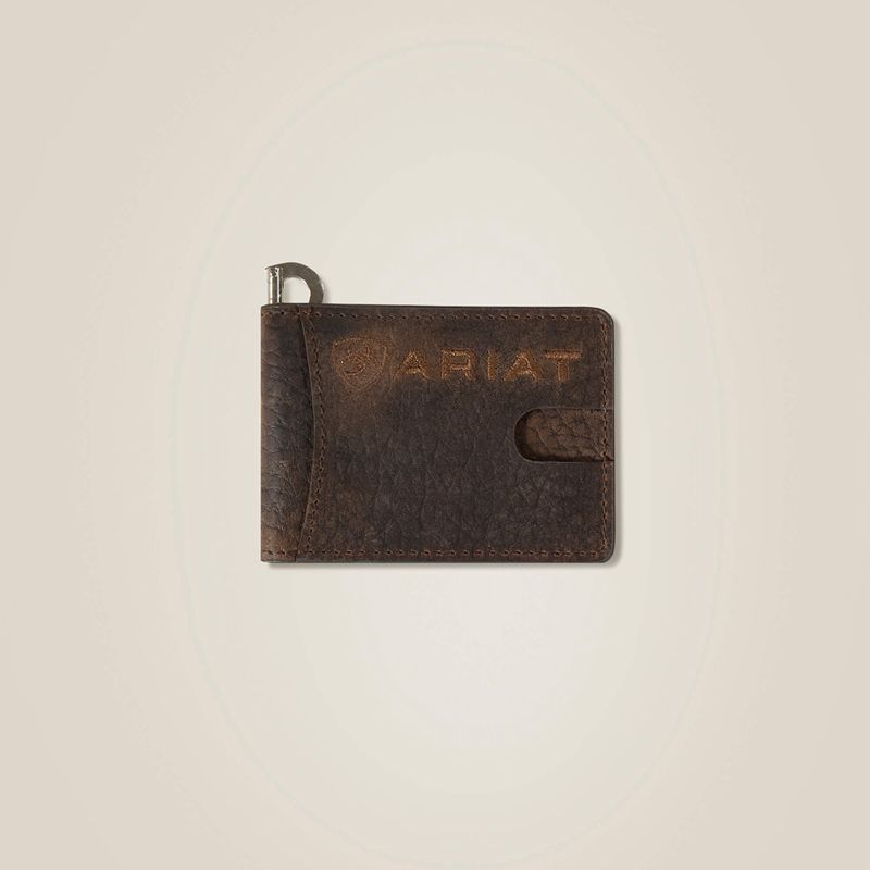 Ariat Large Logo Clip Wallet Brązowe Polska | YHPVLT-283