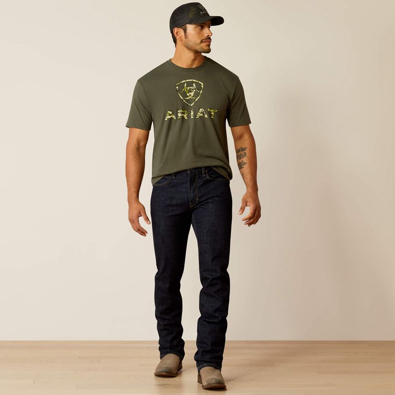 Ariat Liberty Usa Digi Camo T-Shirt Ciemny Oliwkowe Polska | IQCDSJ-361