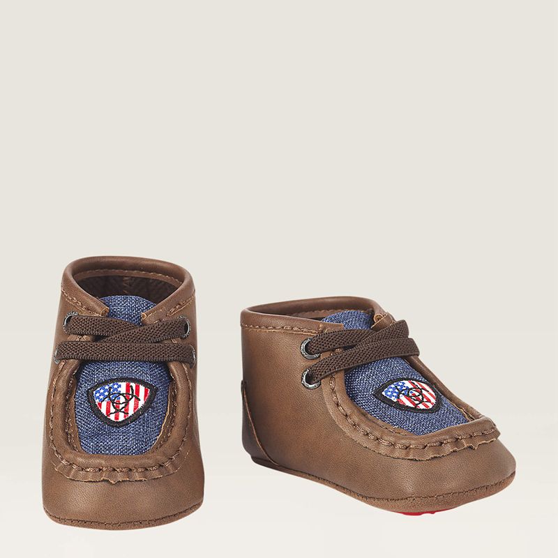 Ariat Lk Lil Stompers Usa Spitfire Brązowe Polska | BTKDVQ-023