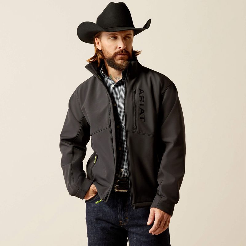 Ariat Logan Softshell Jacket Black/Black Polska | PNAEZX-589