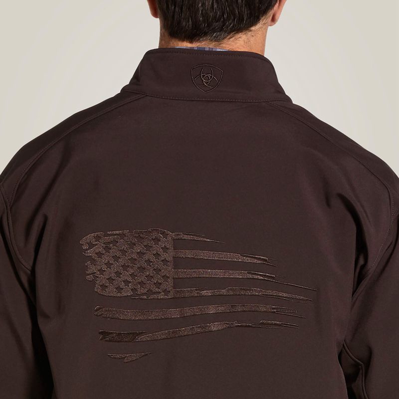 Ariat Logo 2.0 Patriot Softshell Water Resistant Jacket Coffeebean Polska | TLOEAG-025