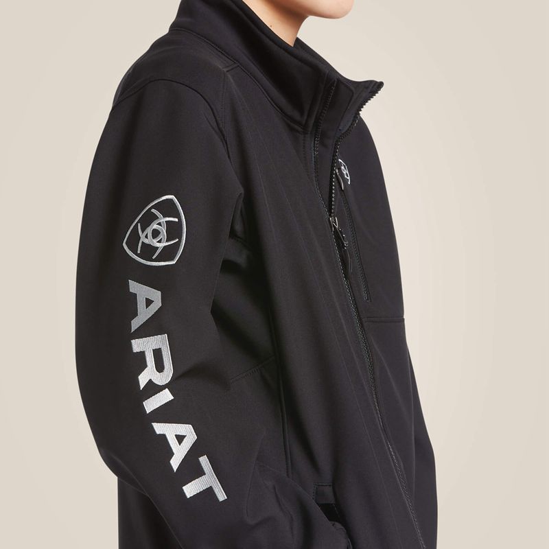 Ariat Logo 2.0 Softshell Jacket Black/Silver Polska | ROVBMI-947