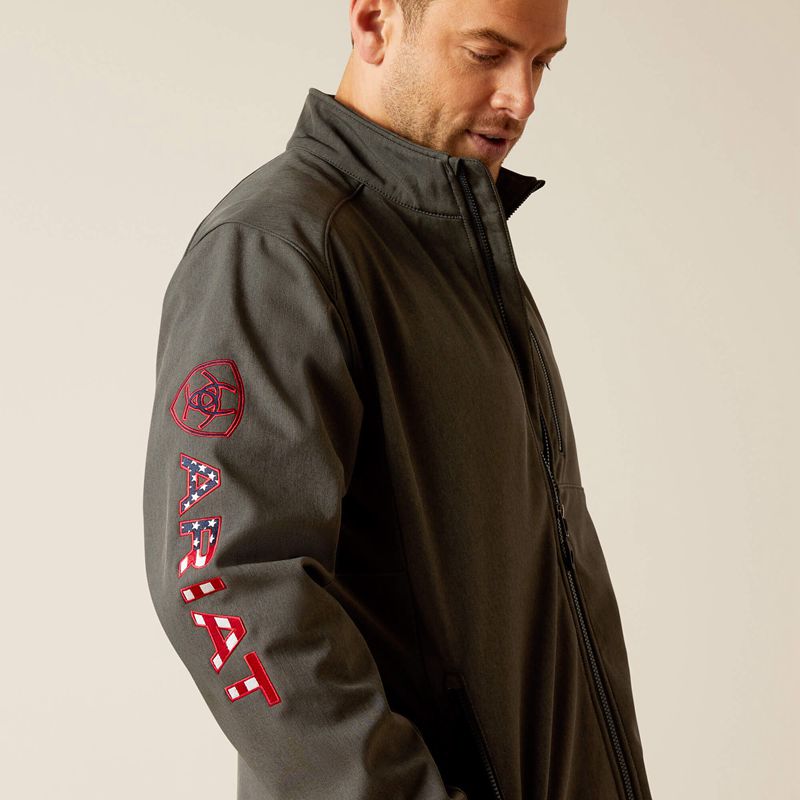 Ariat Logo 2.0 Softshell Jacket Char/Americana Polska | TOAWIU-160