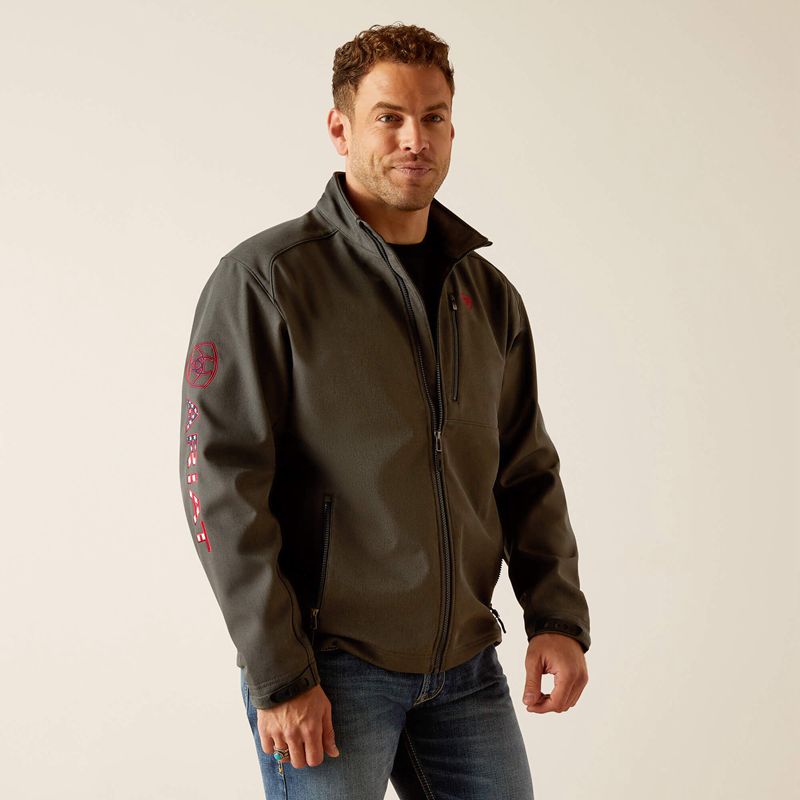 Ariat Logo 2.0 Softshell Jacket Char/Americana Polska | TOAWIU-160