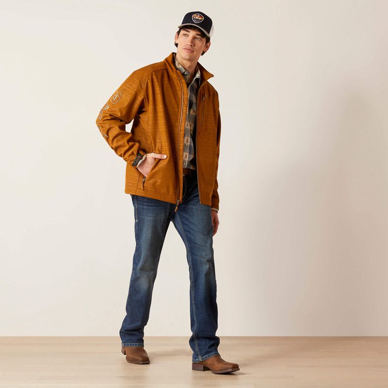 Ariat Logo 2.0 Softshell Jacket Chestnut Embossed Polska | WXSDYU-706