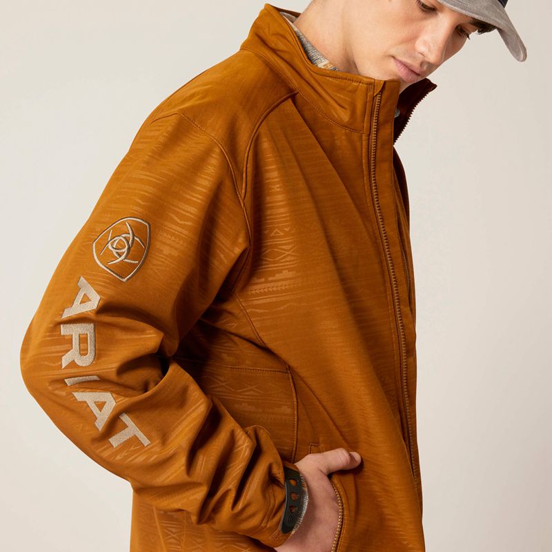 Ariat Logo 2.0 Softshell Jacket Chestnut Embossed Polska | WXSDYU-706