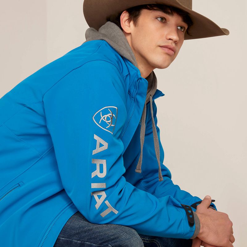 Ariat Logo 2.0 Softshell Jacket Niebieskie Polska | JBCAEZ-491