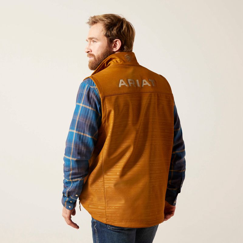 Ariat Logo 2.0 Softshell Vest Chestnut Embossed Polska | VUZHKN-289