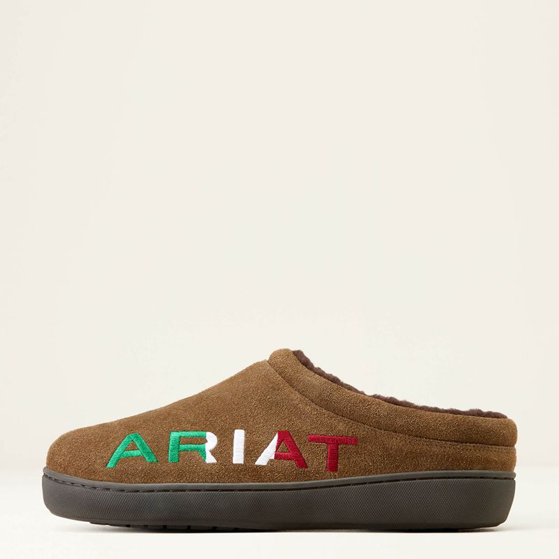 Ariat Logo Hooded Back Slipper Stone Mexico Polska | FQSIJX-852