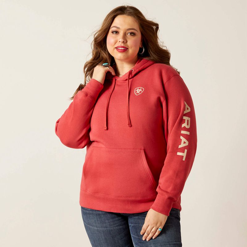 Ariat Logo Hoodie Cardinal Polska | YIFVSW-468