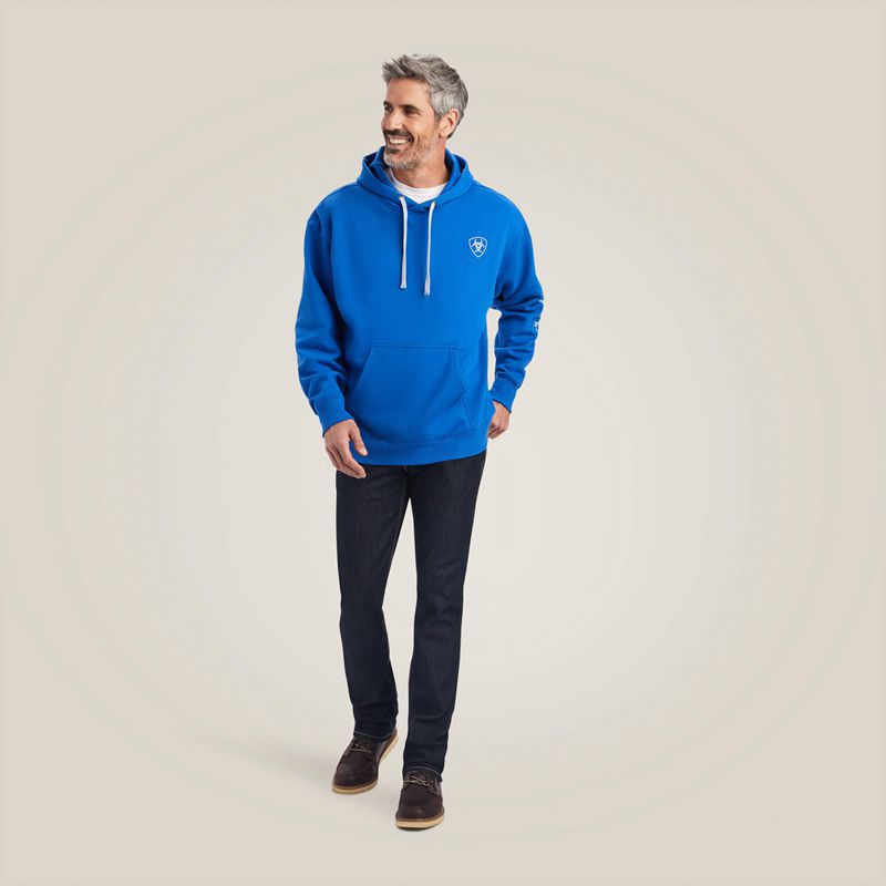 Ariat Logo Hoodie Cobalt Polska | ALHEKZ-719