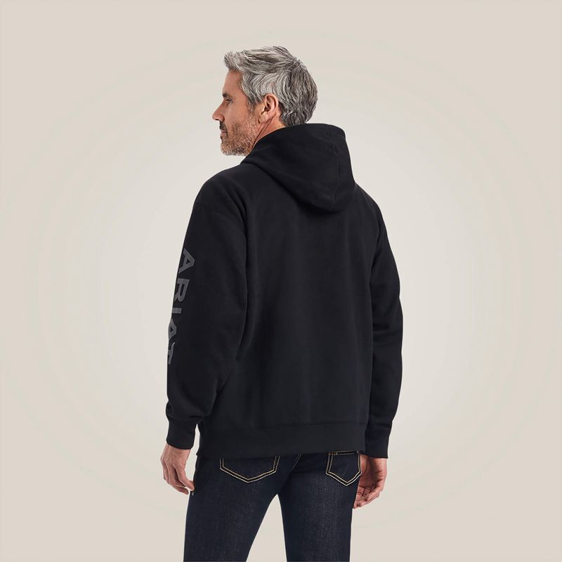 Ariat Logo Hoodie Czarne Polska | RGFLPS-521