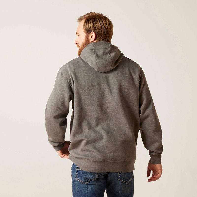 Ariat Logo Hoodie Szare Polska | HIOUSD-674