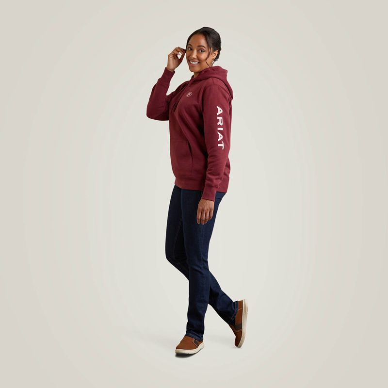 Ariat Logo Hoodie Zinfandel Polska | ISUPKW-084