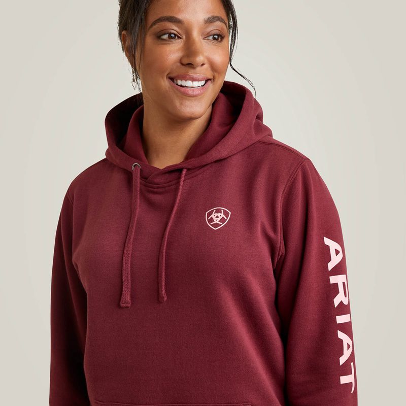 Ariat Logo Hoodie Zinfandel Polska | ISUPKW-084