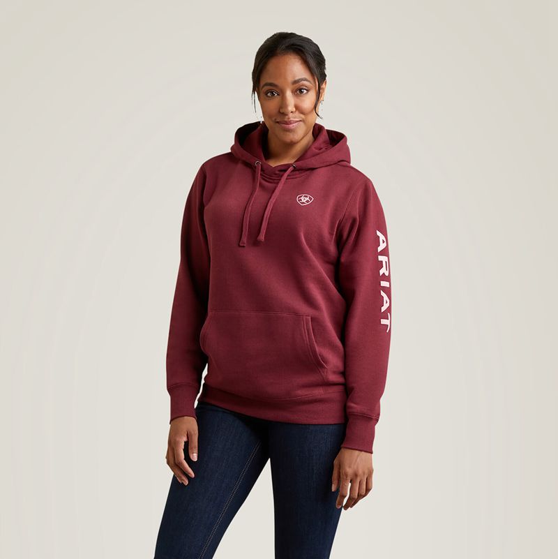 Ariat Logo Hoodie Zinfandel Polska | ISUPKW-084