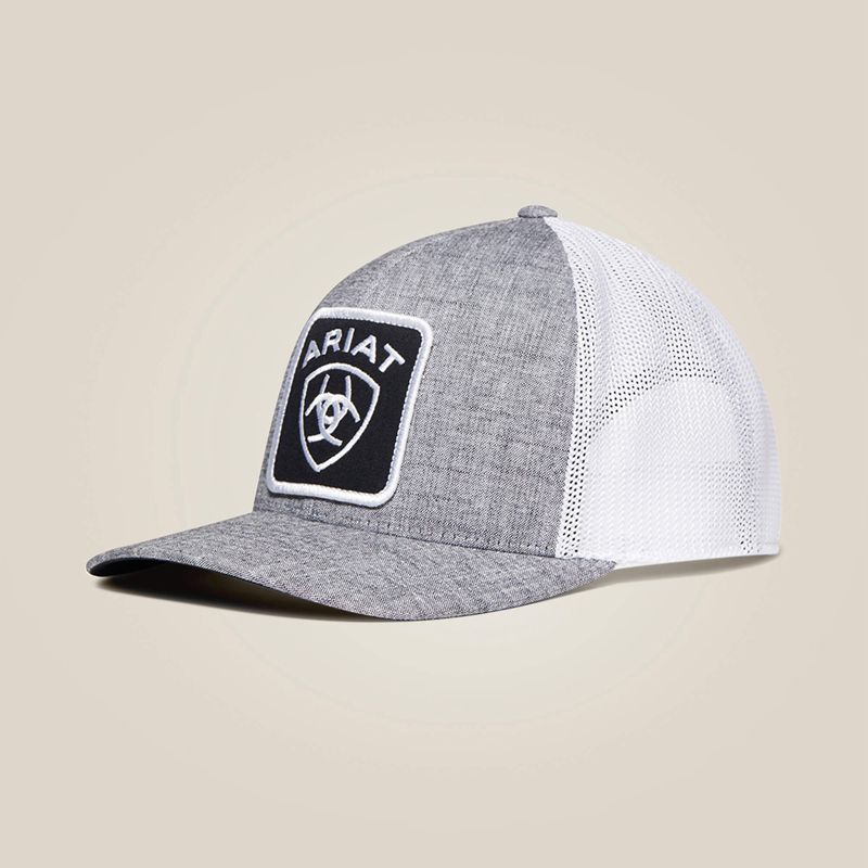 Ariat Logo Patch Cap Gray Polska | HSMBGK-528