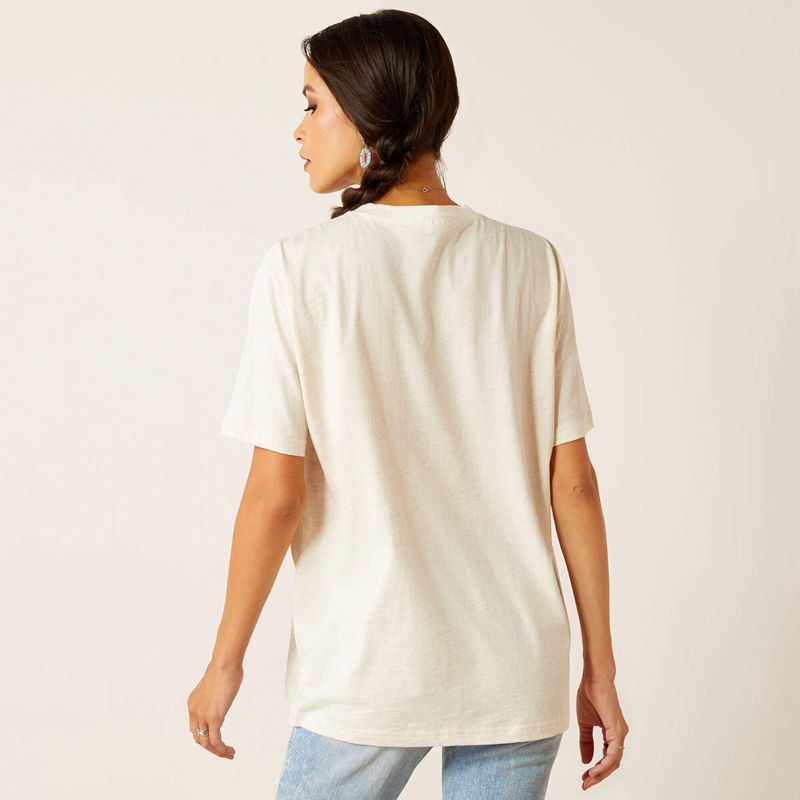 Ariat Lola T-Shirt Oatmeal Heather Polska | RYGFEQ-036