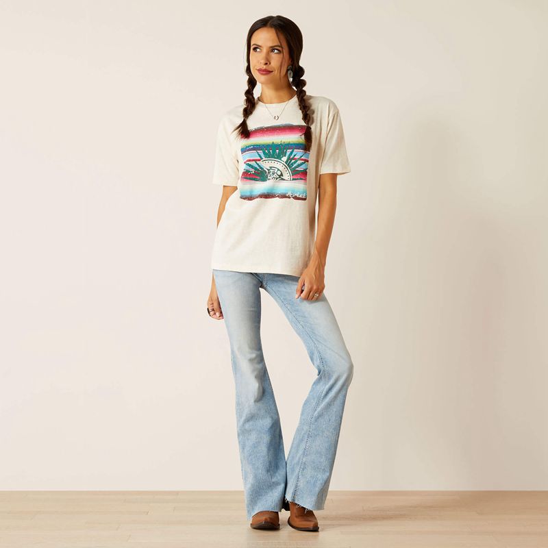 Ariat Lola T-Shirt Oatmeal Heather Polska | RYGFEQ-036