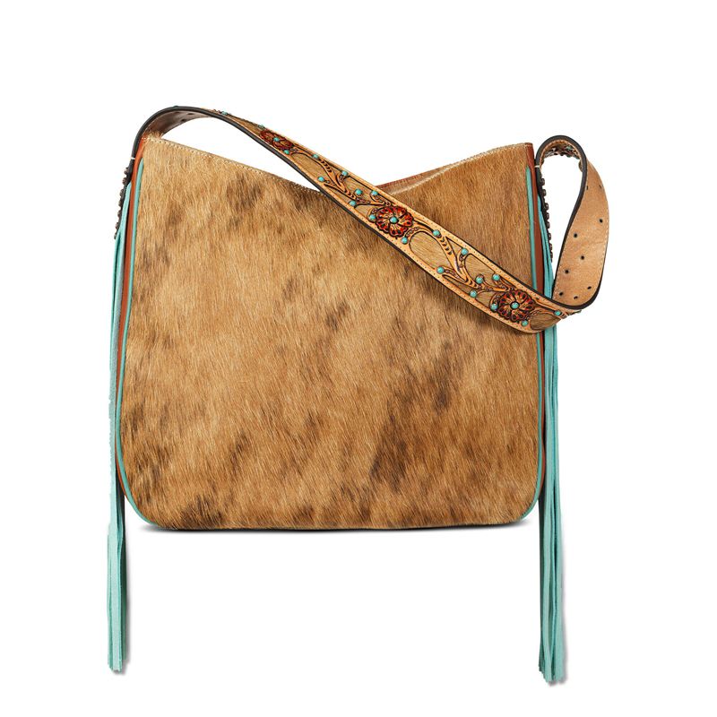 Ariat Lorelei Shoulder Bag Tan Calf Hair Polska | OXRVGN-380