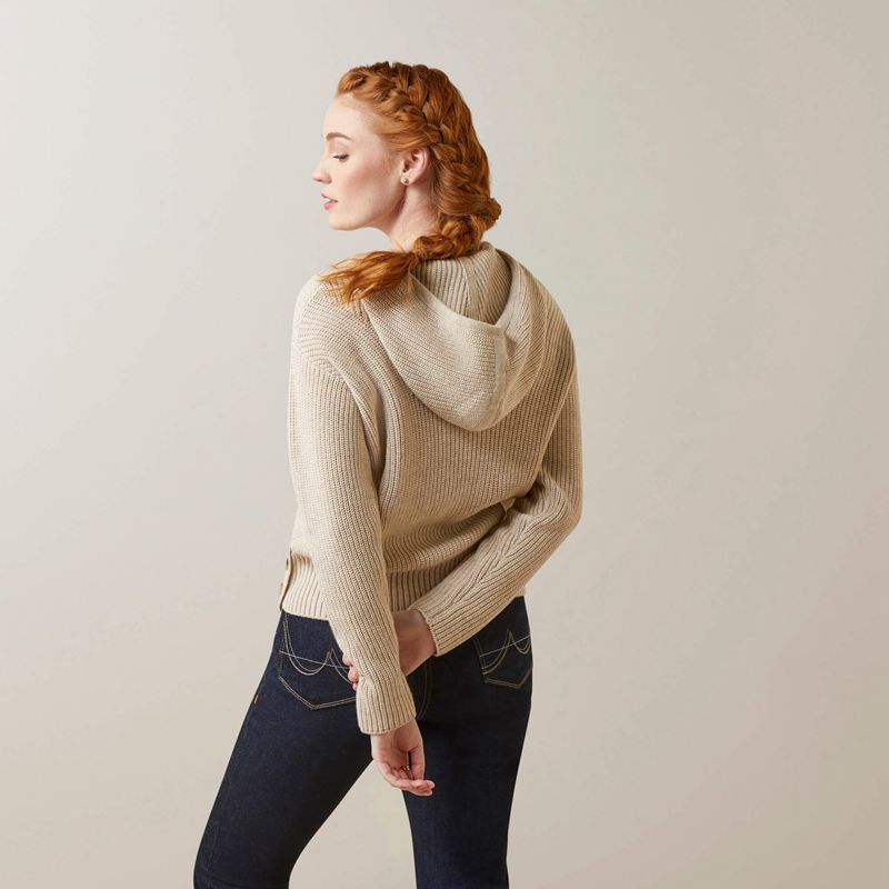 Ariat Los Altos Sweater Oatmeal Heather Polska | IMVTYR-846