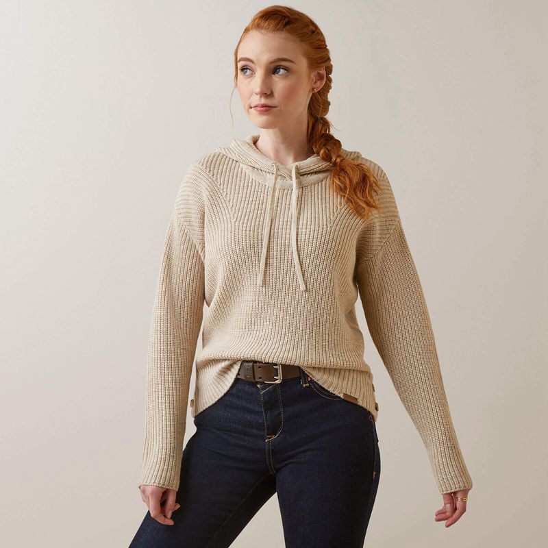 Ariat Los Altos Sweater Oatmeal Heather Polska | IMVTYR-846