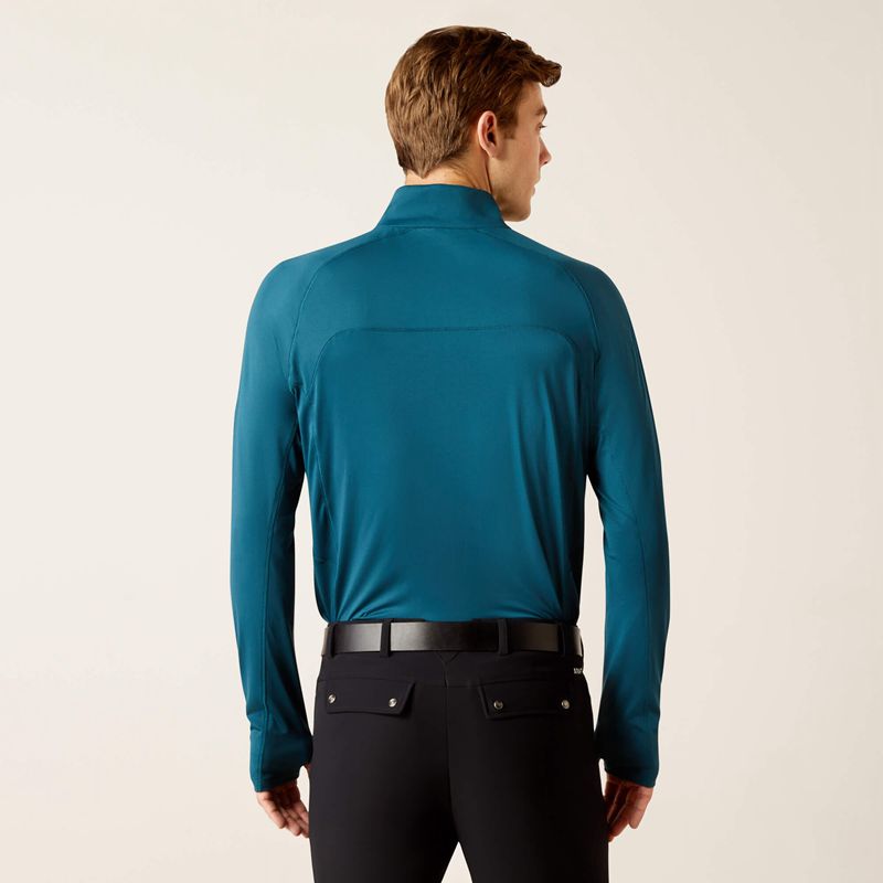 Ariat Lowell 1/4 Zip Recycled Materials Baselayer Reflecting Pond Polska | WOSHTQ-651