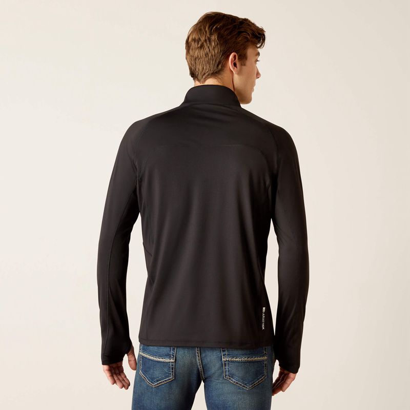 Ariat Lowell 1/4 Zip Recycled Materials Baselayer Czarne Polska | HEVIXW-461