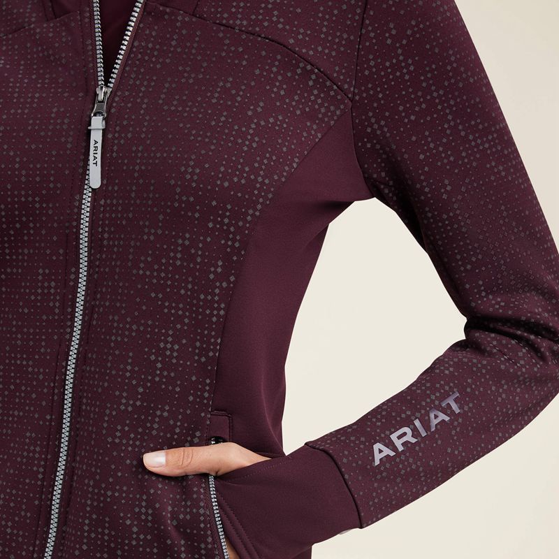 Ariat Lumina Full Zip Hoodie Mulberry Polska | EIQSJG-803