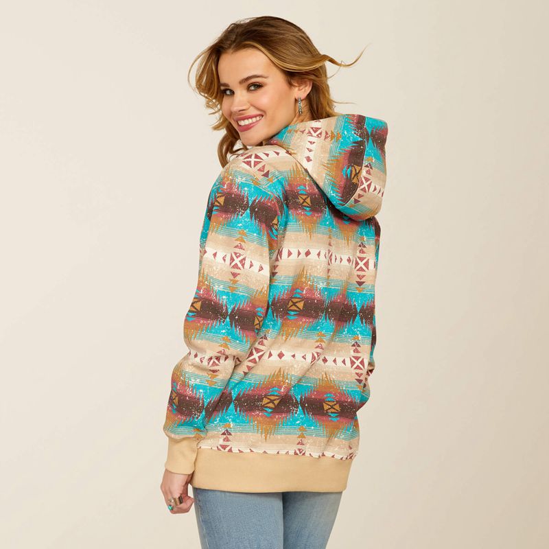 Ariat Lunas Hoodie Serrano Southwest Print Polska | FKPTQN-815