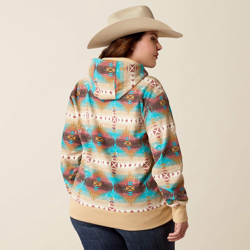 Ariat Lunas Hoodie Serrano Southwest Print Polska | FKPTQN-815