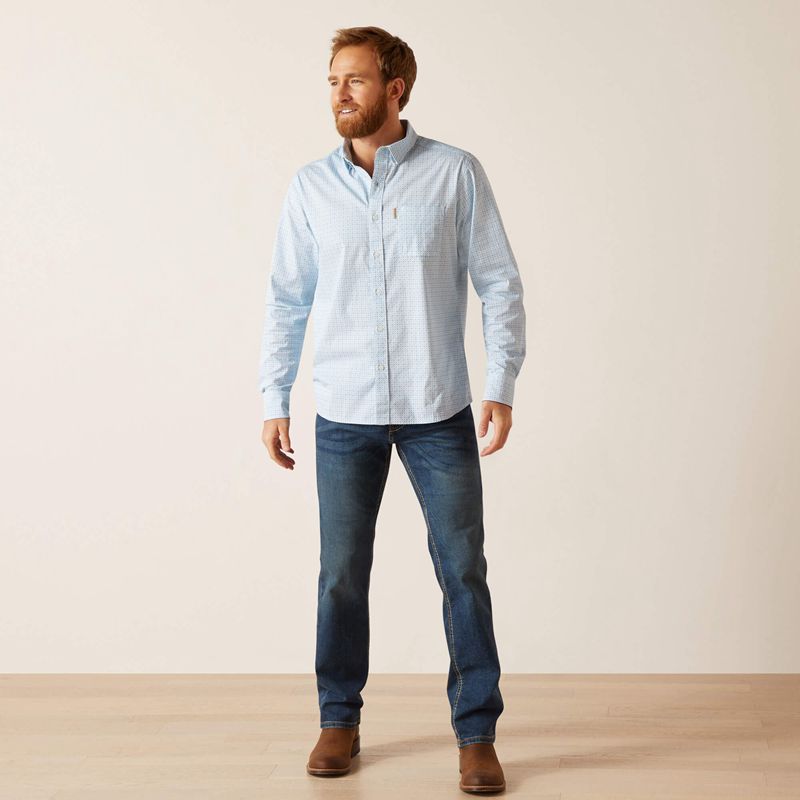 Ariat Madden Stretch Modern Fit Shirt Białe Polska | ODLUXJ-421