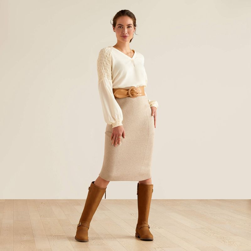 Ariat Malvern Skirt Oatmeal Heather Polska | BVIHJN-452