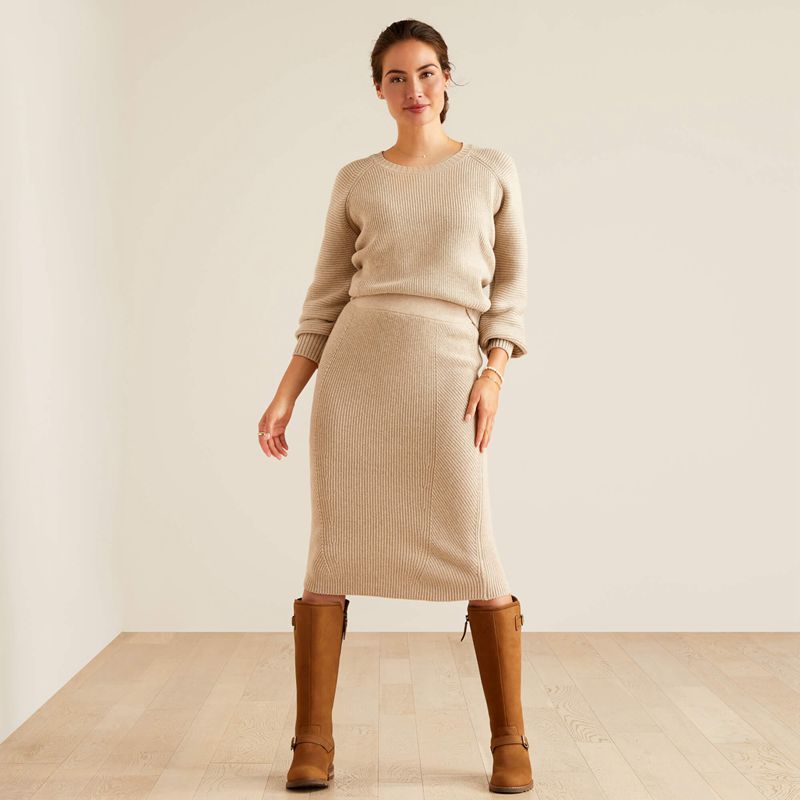 Ariat Malvern Skirt Oatmeal Heather Polska | BVIHJN-452