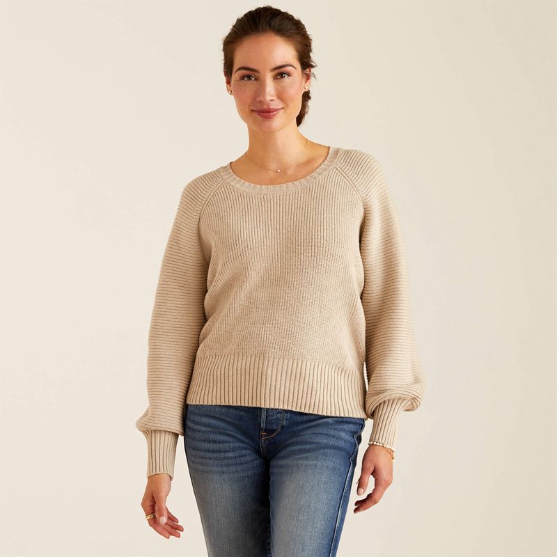 Ariat Malvern Sweater Oatmeal Heather Polska | CSPAUO-983