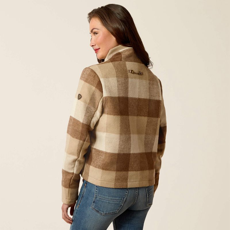 Ariat Marland Jacket Camel Buffalo Plaid Polska | MWBDGF-278