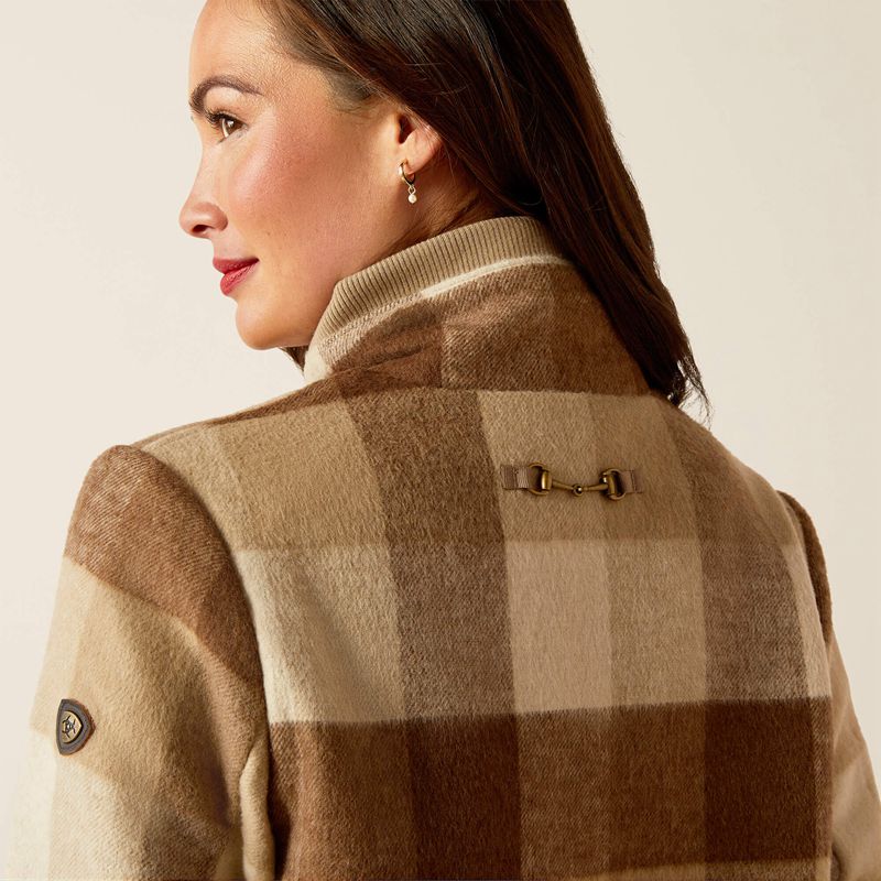 Ariat Marland Jacket Camel Buffalo Plaid Polska | MWBDGF-278