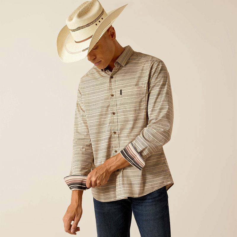 Ariat Marvin Stretch Modern Fit Shirt Sandshell Polska | APRSOM-087