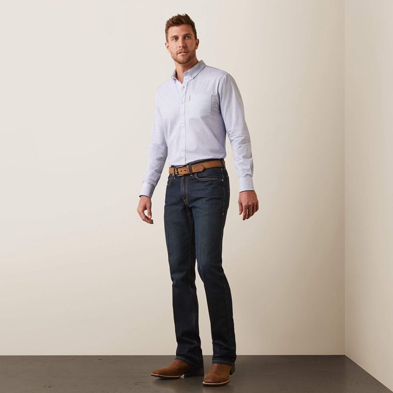 Ariat Medallion Stretch Modern Fit Shirt Białe Polska | WVDAXP-835