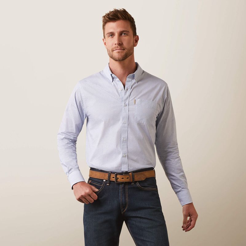 Ariat Medallion Stretch Modern Fit Shirt Białe Polska | WVDAXP-835