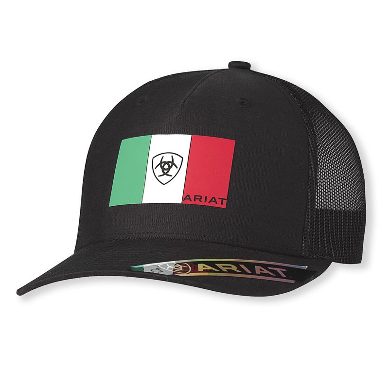 Ariat Mexico Flag Cap Czarne Polska | DZLQPV-138